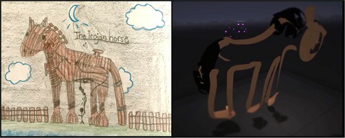 Figure 10. Ava’s 2D drawing and 3D virtual painting.