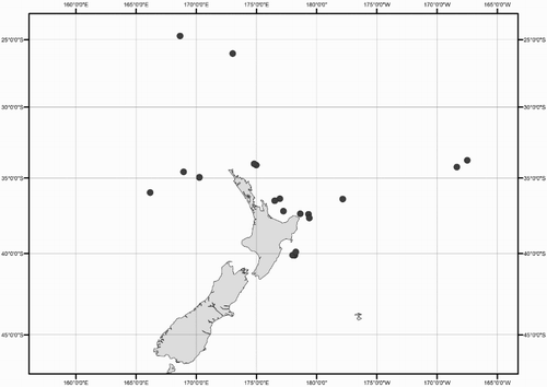 Figure 19 Distribution of Idioteuthis cordiformis specimens examined in this study.