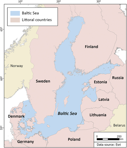 Figure 1. Map of the Baltic Sea and its littoral countries.