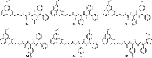 Figure 1. Chemical structures of PQ-ureidoamides 5a–f.