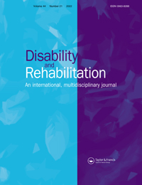 Cover image for Disability and Rehabilitation, Volume 44, Issue 21, 2022