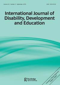 Cover image for International Journal of Disability, Development and Education, Volume 63, Issue 5, 2016