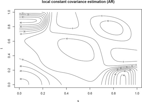 Figure 6. The covariance estimation for AR by using local constant estimation method.