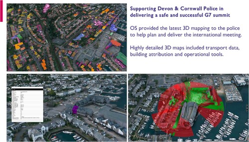 Figure 17. Mapping supporting Devon and Cornwall police during G7 summit