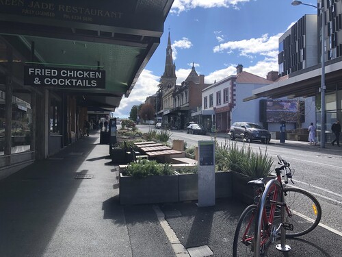 Figure 1. The Midtown parklet design on Elizabeth Street. Source: Nicholas Jarman.