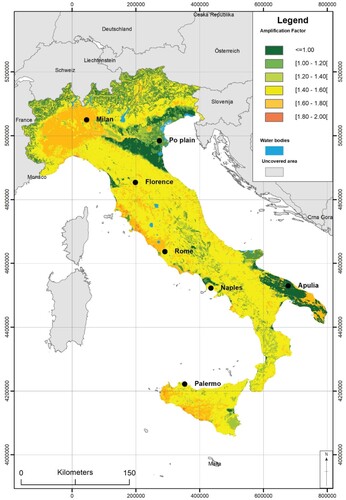 Figure 5. An Italian map of AFPGA (16° percentile).