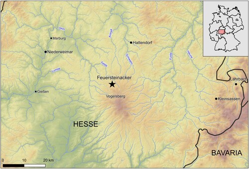 Figure 1. Location of the open-air site Feuersteinacker in Central Germany (Figure: T. Hess).