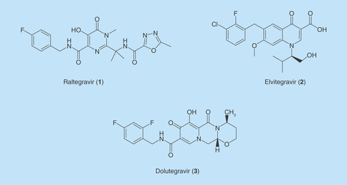 Figure 1.  Clinically used HIV integrase inhibitors.