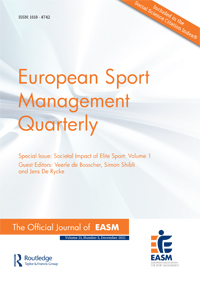 Cover image for European Sport Management Quarterly, Volume 21, Issue 5, 2021