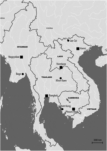 Figure 1. Map showing locations of the four case studies (created by authors).
