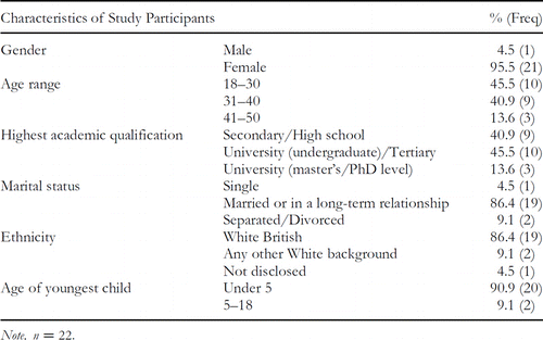 FIGURE 9. Characteristics of participants in formative evaluation.