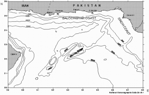 Figure 3. Map showing the Pakistan coastline.