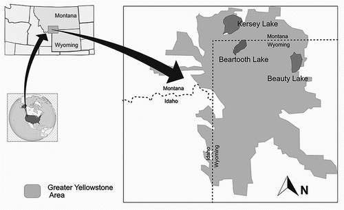 Figure 1. Location of the study lakes.