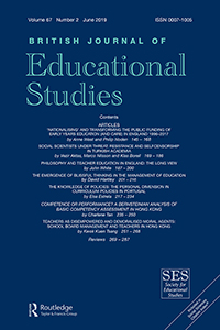Cover image for British Journal of Educational Studies, Volume 67, Issue 2, 2019