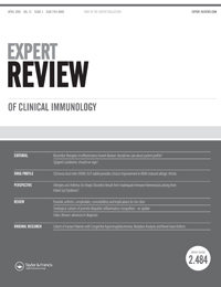 Cover image for Expert Review of Clinical Immunology, Volume 12, Issue 4, 2016