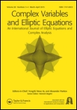 Cover image for Complex Variables and Elliptic Equations, Volume 60, Issue 7, 2015