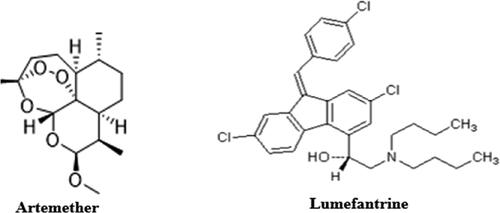 Figure 7. Structures of artemether and lumefantrine.