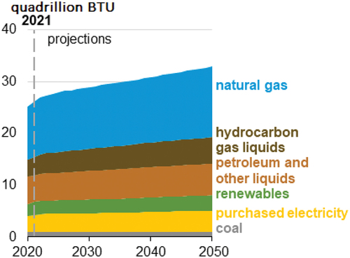 Figure 2. Industrial energy consumption by fuel.