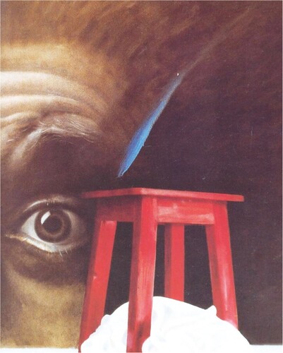 Figure 10. Alireza Espahbod, Escape, 1987, oil on canvas, 100 × 70 cm.