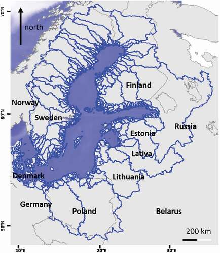 Figure 1. The study area: the Baltic Sea and its drainage area.