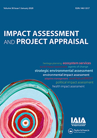 Cover image for Impact Assessment and Project Appraisal, Volume 38, Issue 1, 2020