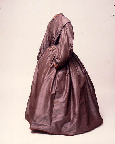 Figure 9. Charlotte Brontë Going Away Dress, 1854. Brown striped silk. Haworth: Brontë Parsonage Museum, No. D74 1&2