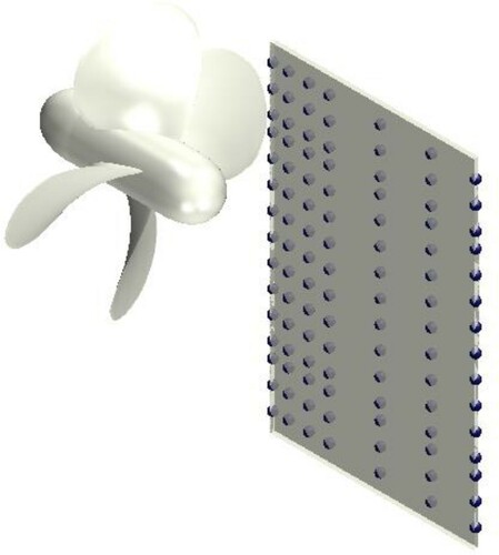 Figure 32. Configuration of the propeller and plate.