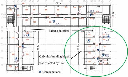 Figure 2. Plan view of the ground floor of the building’s blocks.