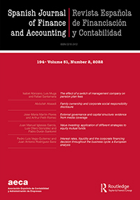 Cover image for Spanish Journal of Finance and Accounting / Revista Española de Financiación y Contabilidad, Volume 51, Issue 2, 2022