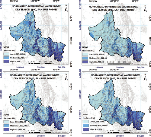 Figure 3. Dry season’s NDWI.