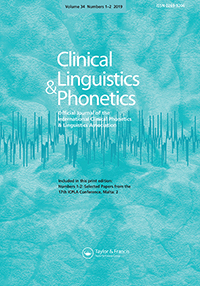 Cover image for Clinical Linguistics & Phonetics, Volume 34, Issue 1-2, 2020