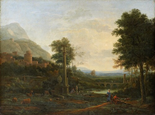 Figure 3. Landscape with a Column and Figures, Claude Lorrain, 1650. (Wikicommons).