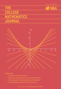 Cover image for The College Mathematics Journal, Volume 53, Issue 5, 2022