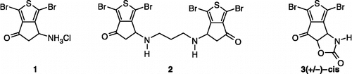 Figure 1 Structure of cytotoxic cyclopentathiophene derivatives 1–3.