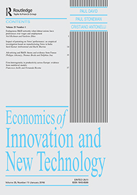 Cover image for Economics of Innovation and New Technology, Volume 25, Issue 1, 2016