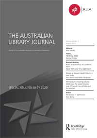 Cover image for The Australian Library Journal, Volume 64, Issue 3, 2015