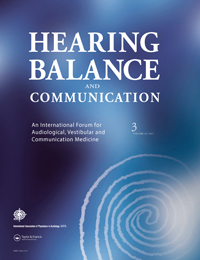 Cover image for Hearing, Balance and Communication, Volume 15, Issue 3, 2017