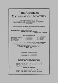 Cover image for The American Mathematical Monthly, Volume 38, Issue 10, 1931