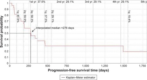 Figure 6 Kaplan–Meier plot of progression-free survival.