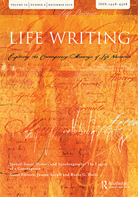 Cover image for Life Writing, Volume 16, Issue 4, 2019