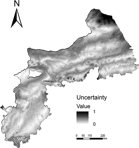 Figure 7. Uncertainty distribution map.