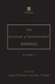 Cover image for The Academy of Management Annals, Volume 5, Issue 1, 2011