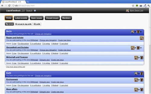 FIGURE 1 Open Source Liquid Feedback platform