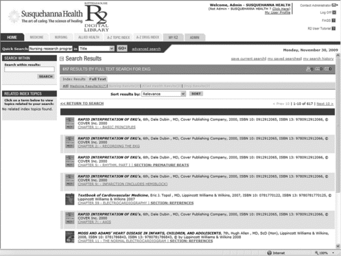 FIGURE 9 R2 Digital Library search results. Rittenhouse Book Distributors Inc. 2010. Used with permission.