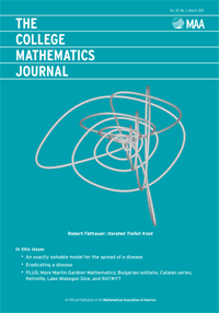 Cover image for The College Mathematics Journal, Volume 43, Issue 2, 2012