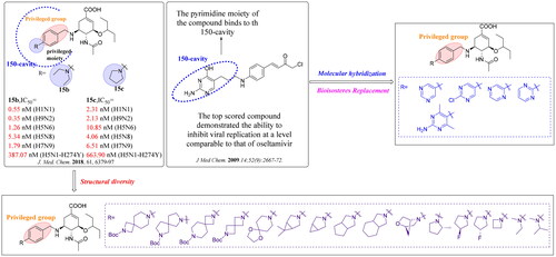 Figure 4. The novel designed oseltamivir analogues via targeting the 150-cavity.