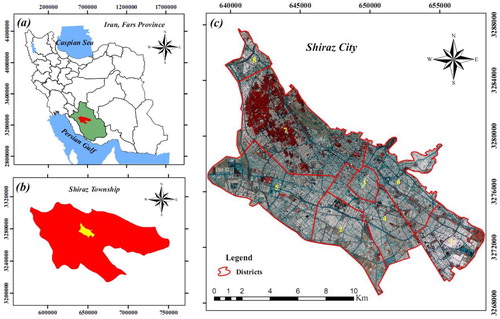 Figure 1. Location of Shiraz City in Fars Province, Iran.