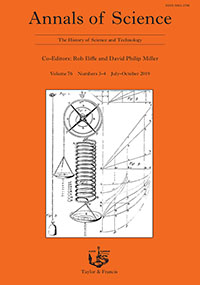 Cover image for Annals of Science, Volume 76, Issue 3-4, 2019