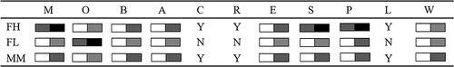 Figure 1 The performance of the three students FH FL MM.