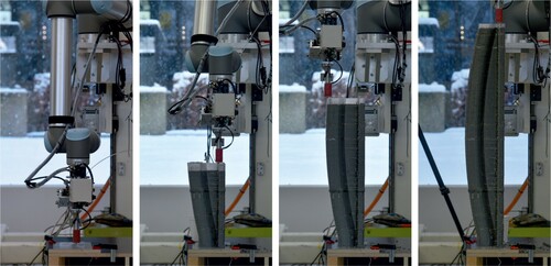 Figure 15. Time lapse of the production process of the optimised beam.